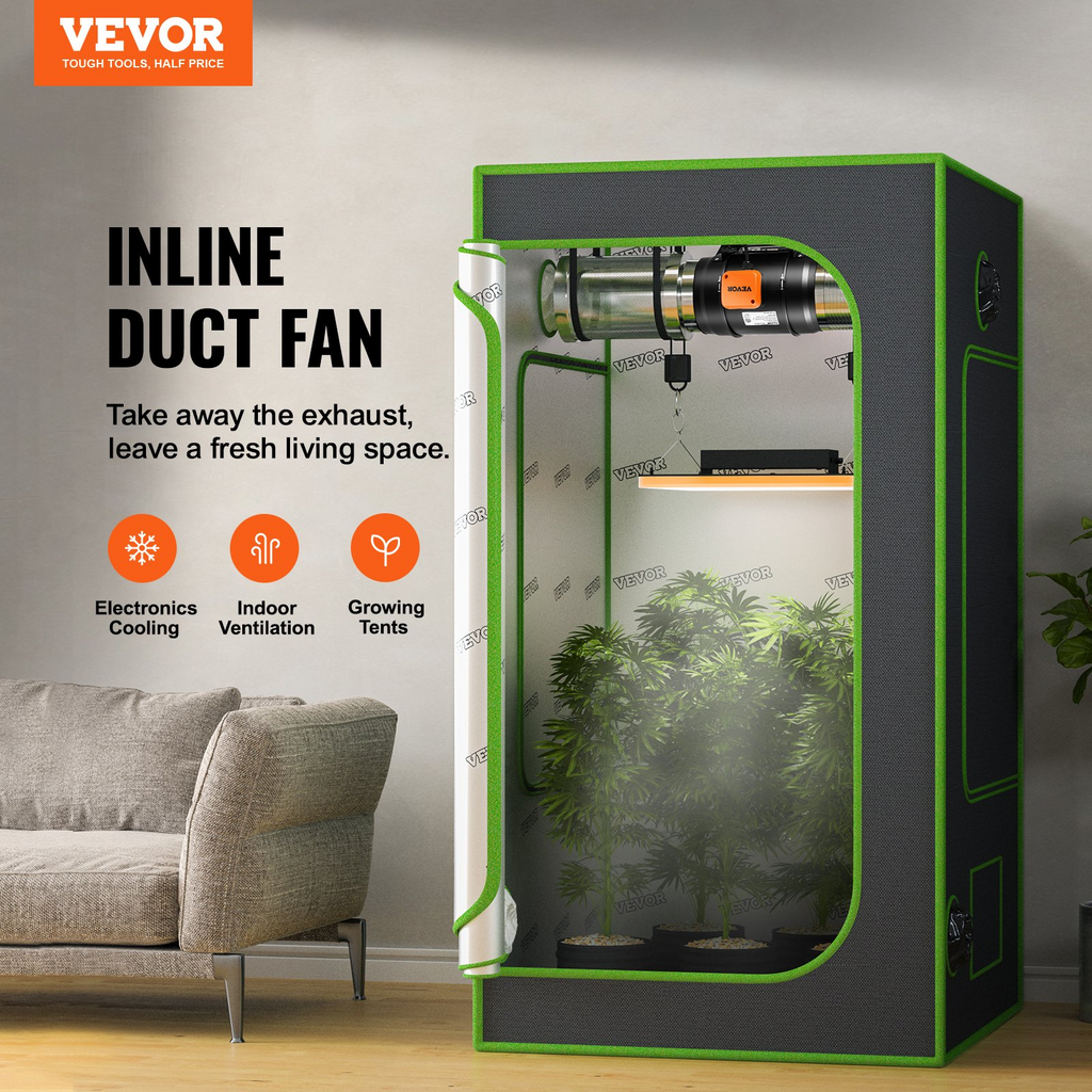 Kit de ventilador de escape para HVAC con conducto en línea VEVOR de 8 pulgadas