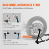 Soporte elevador para motocicleta 850 lb combinado delantero y trasero de horquilla