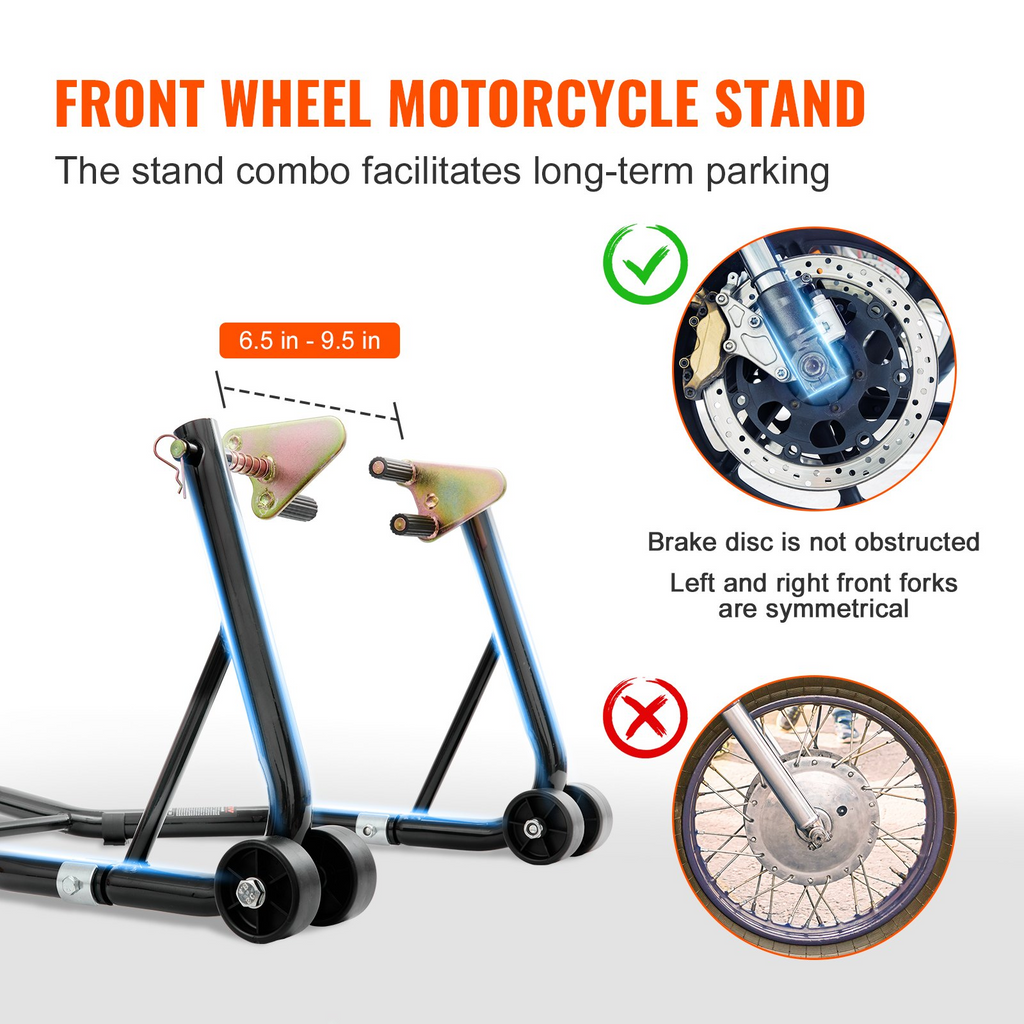 Soporte elevador para motocicleta 850 lb combinado delantero y trasero de horquilla