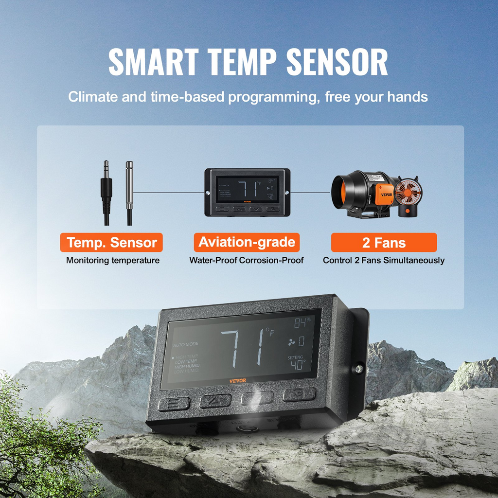Kit de ventilador de escape para sistema de climatización VEVOR de 6 pulgadas con control de velocidad variable EC