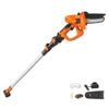 Motosierra de pértiga y mini motosierra inalámbrica 2 en 1 VEVOR con batería de 20 V y 4 Ah capacidad de corte de 5" alcance de 8 pies