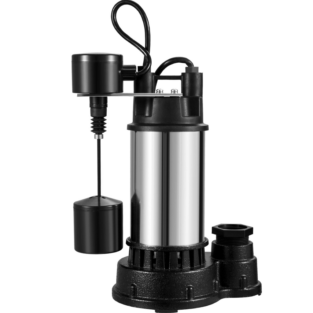 Bomba de sumidero sumergible de acero y hierro fundido de 1,5 HP VEVOR 6000 GPH con interruptor de flotador vertical integrado