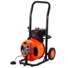 Máquina de limpieza de desagües VEVOR de 23 MTS x 1/2 pulgada, máquina desatascadora de alcantarillado con alimentación automática, limpiador de barrena de desagüe con 4 cortadores e interruptor de pie activado por aire