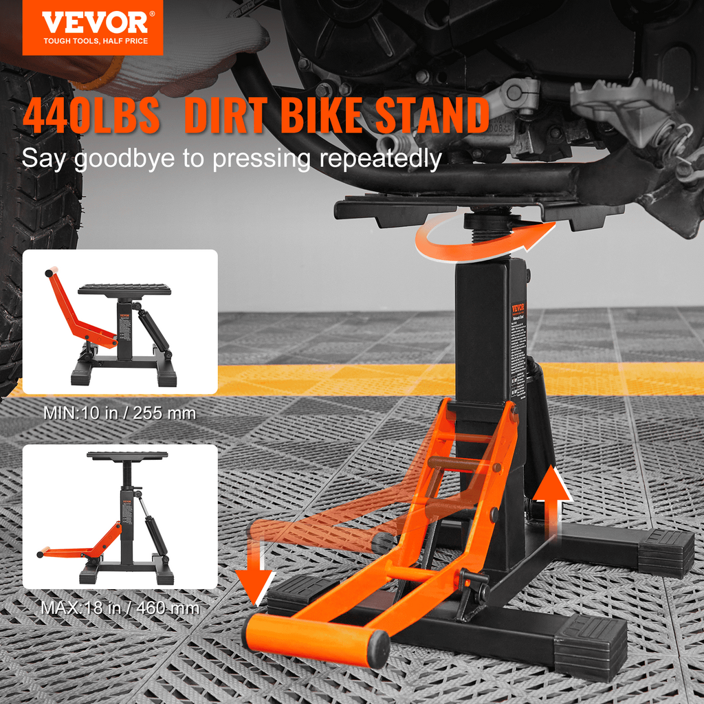 VEVOR - Soporte elevador para moto de cross con capacidad de 440 lb y funcionamiento hidráulico