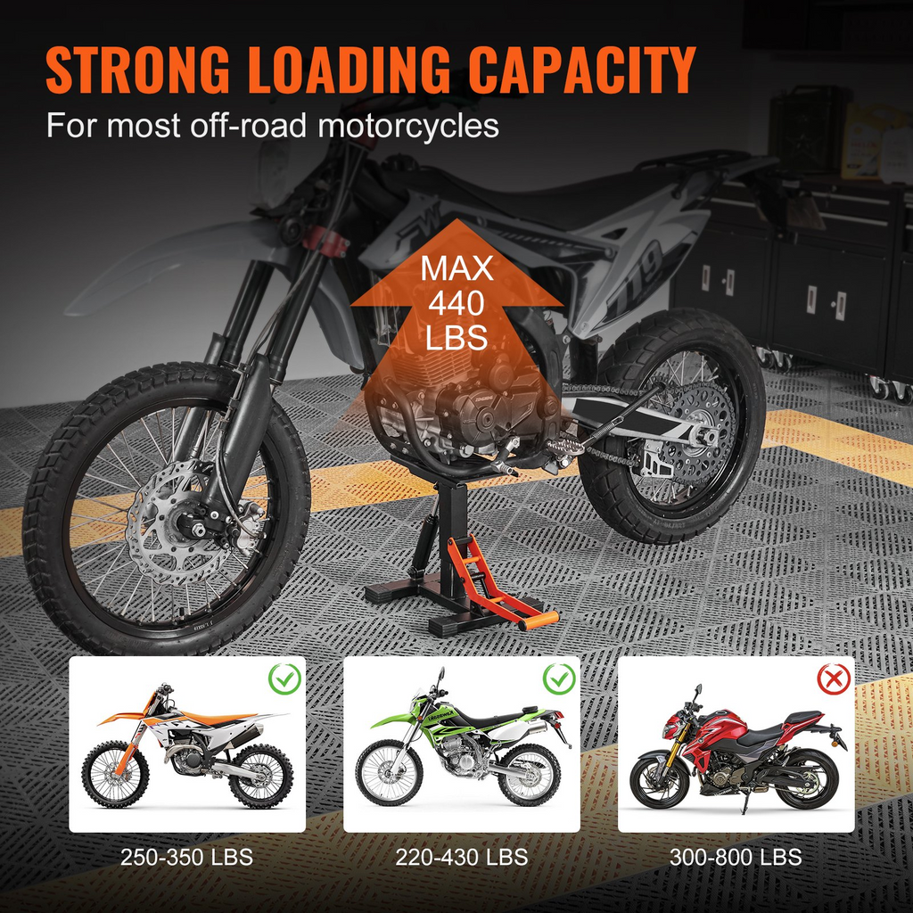 VEVOR - Soporte elevador para moto de cross con capacidad de 440 lb y funcionamiento hidráulico