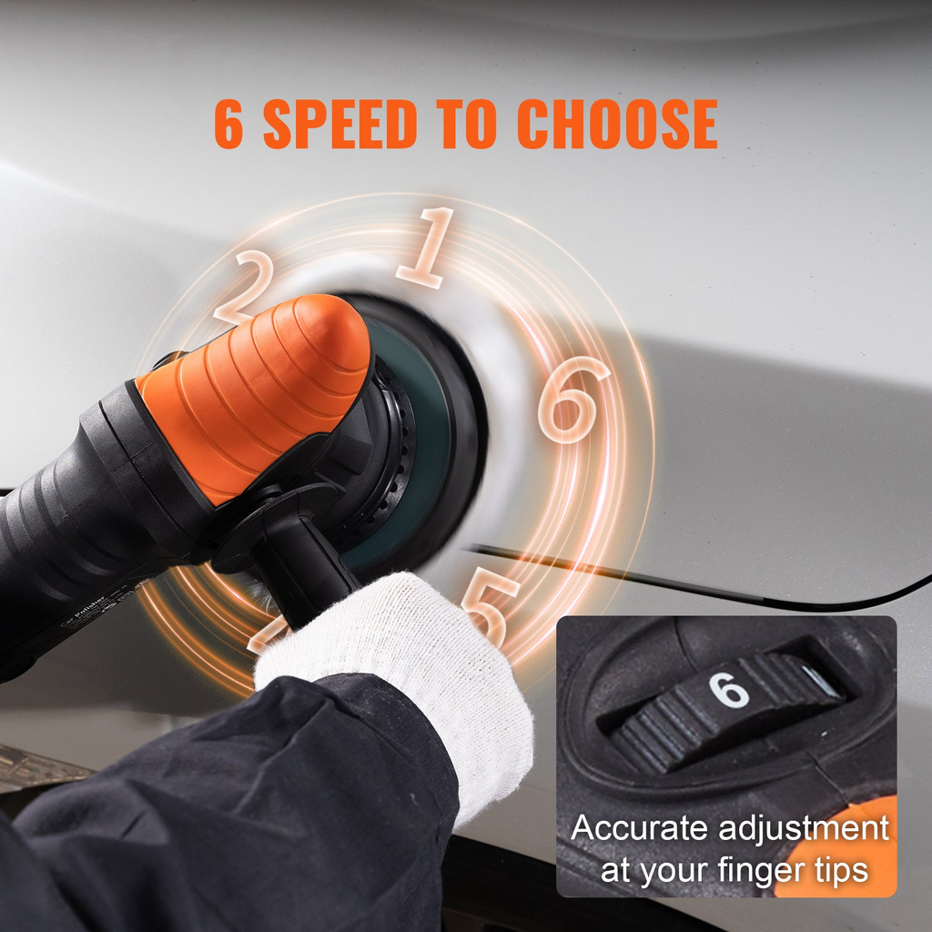 Pulidora orbital aleatoria VEVOR de 6 pulgadas para detalles de automóviles