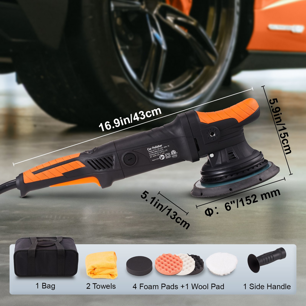 Pulidora orbital aleatoria VEVOR de 6 pulgadas para detalles de automóviles