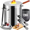 Kit de horno de fusión de propano VEVOR, hornos de fundición de gran capacidad de 12 kg para el hogar, fundición de acero inoxidable, forja de herrería con crisol