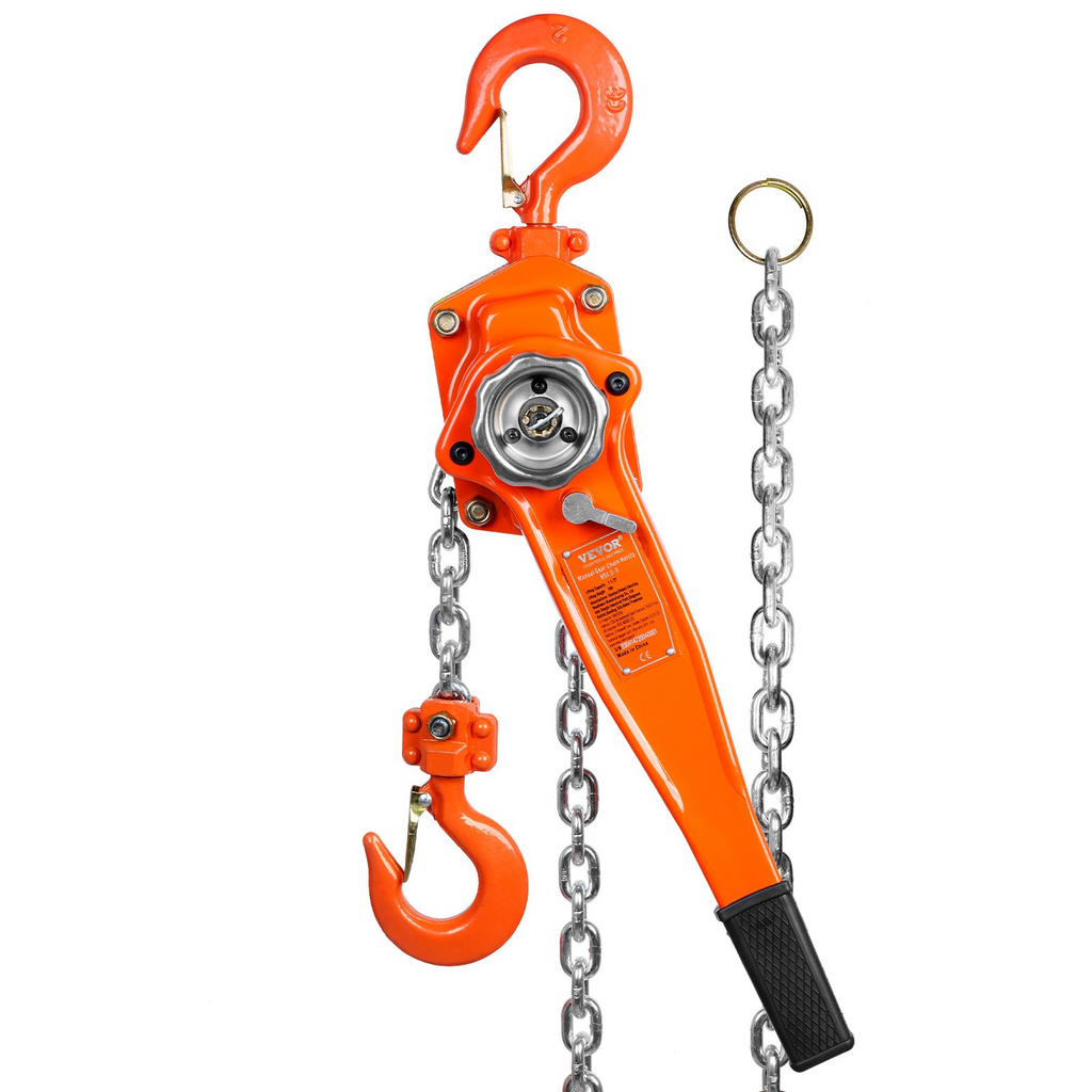 VEVOR Polipasto de cadena manual con palanca capacidad de 1-1/2 toneladas 3300 lb 10 pies de arrastre