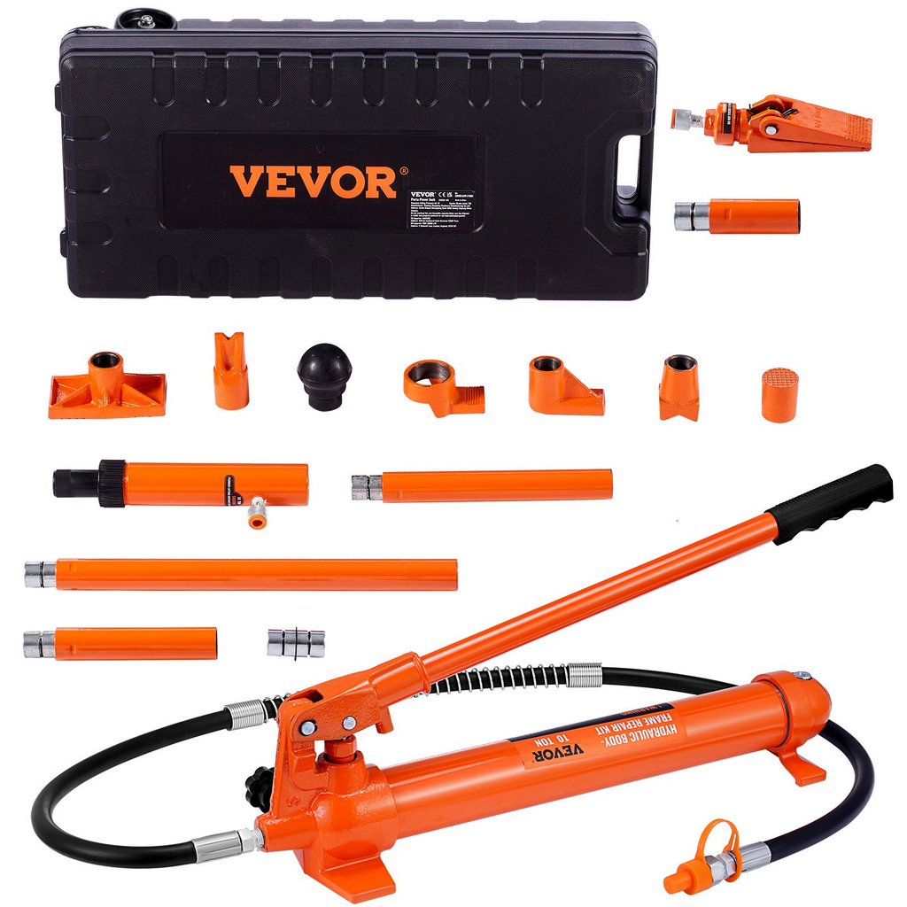 Kit de potencia portátil de 10 toneladas cilindro hidráulico con bomba de 4,6 pies/1,4 m (22 046 libras)