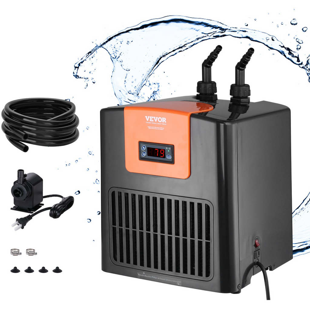 Enfriador de acuario VEVOR 52 galones 196 L enfriador de agua hidropónico de 1/10 HP