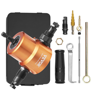 VEVOR Cortadora de chapa de doble cabezal accesorio de taladro de 360 grados con punzón y matriz adicionales