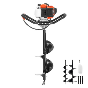 VEVOR - Excavadora de agujeros para postes 52 cc 1450 W con dos brocas para barrena de 6