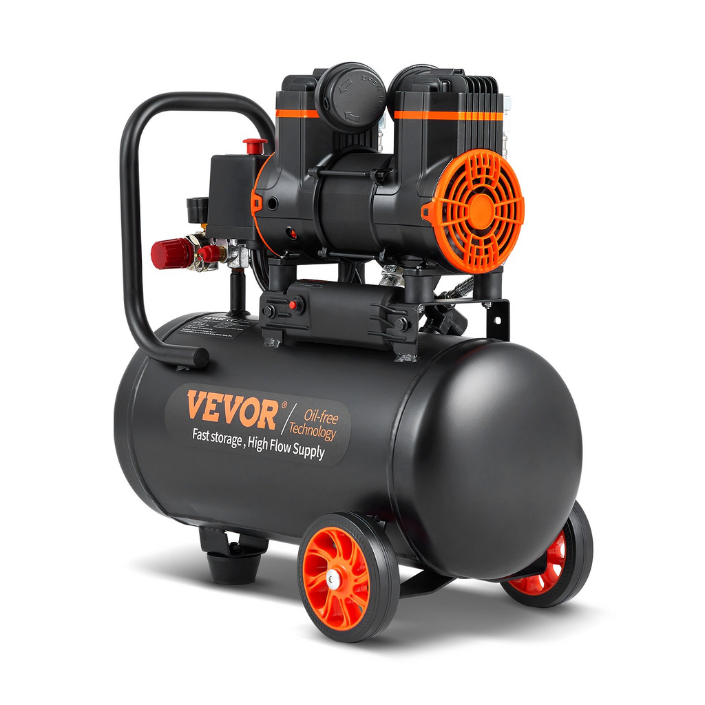 Compresor de aire VEVOR de 4,8 galones 900 W 2,2 CFM a 90 PSI 70 dB ultra silencioso sin aceite