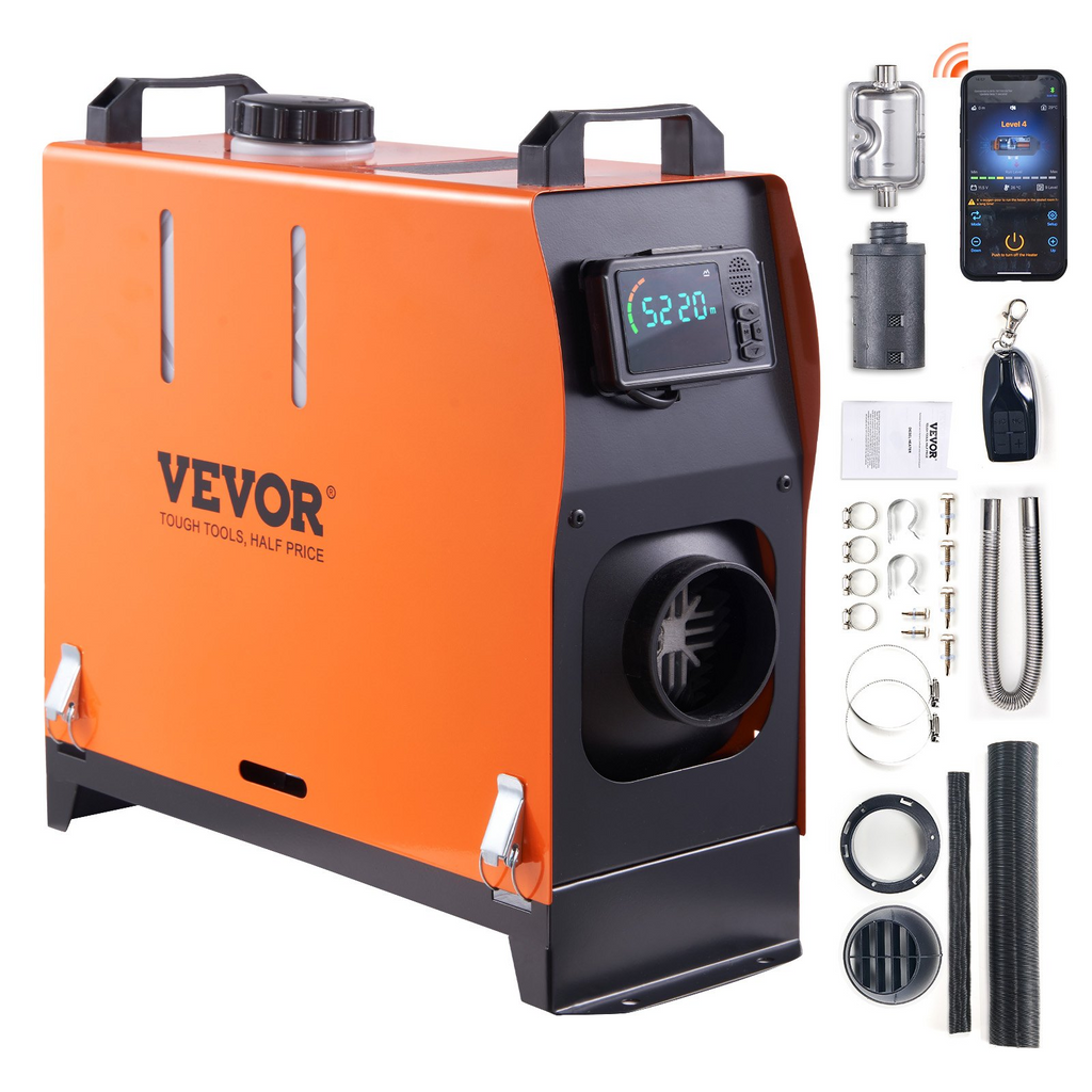 Calentador de aire diésel VEVOR todo en uno 12 V 8 KW aplicación Bluetooth LCD para coche RV