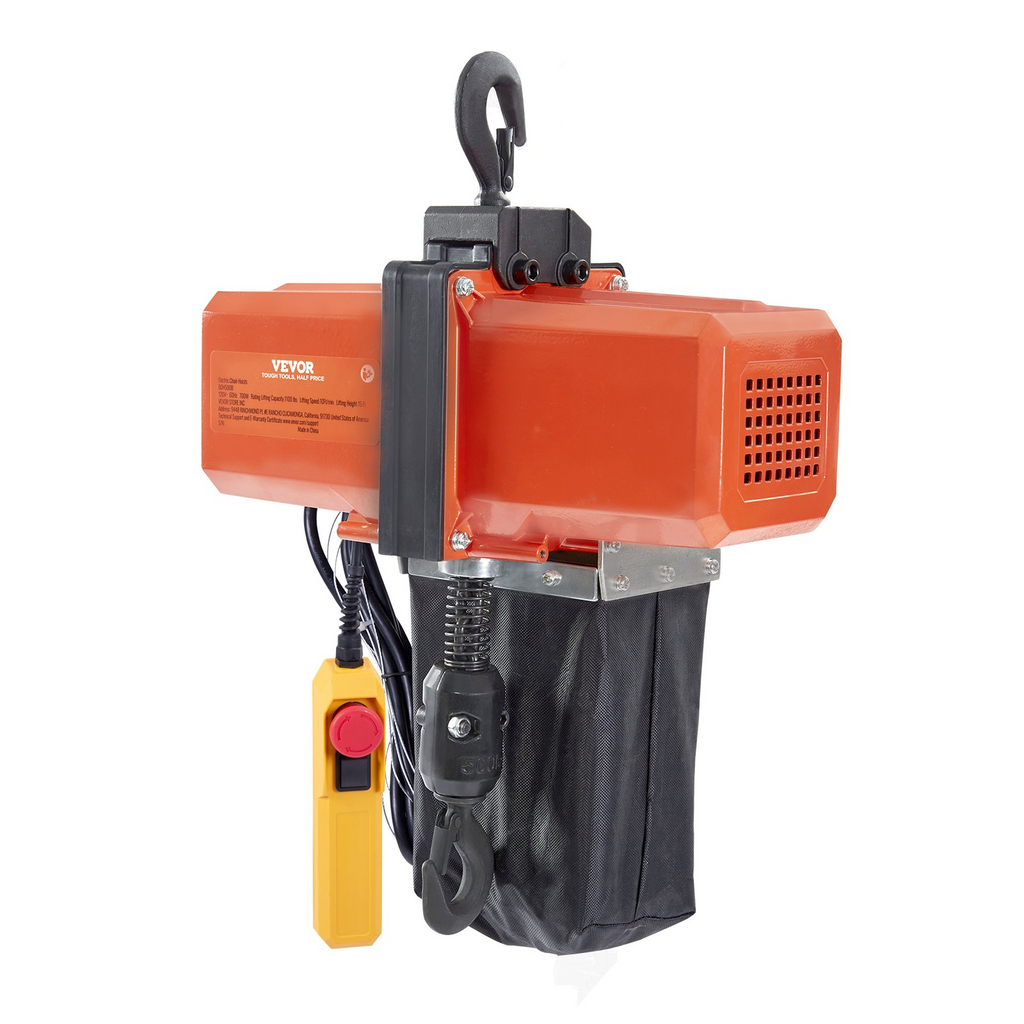 VEVOR Polipasto de cadena eléctrico de 1100 lb altura de elevación de 15 pies de 120 V control remoto con cable de 10 pies para garaje