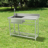 Fregadero de acero inoxidable VEVOR de 1 compartimento con grifo de banco de trabajo y patas 39,4 x 19,1 x 37,4