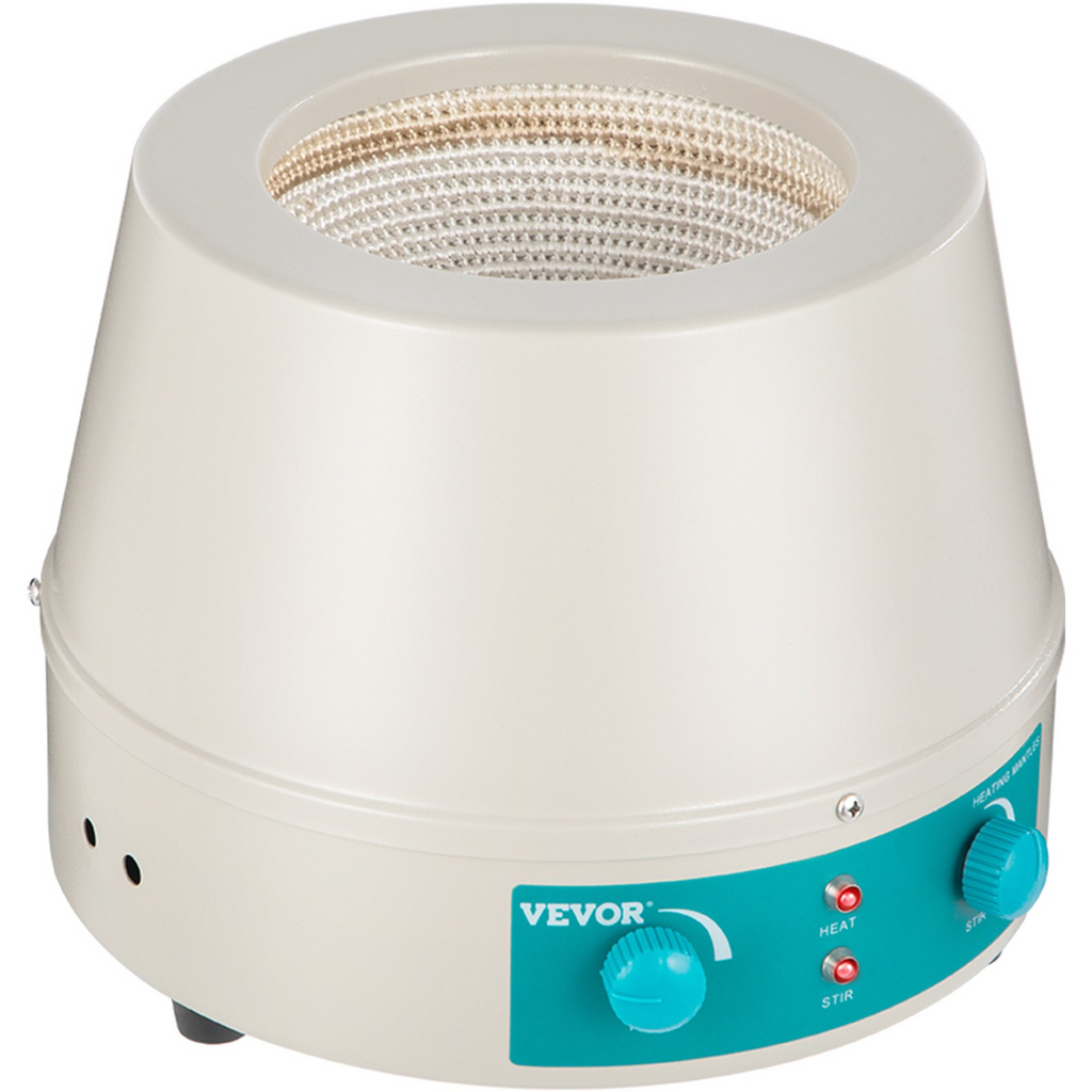 Manta calefactora VEVOR de 1000 ml de 350 W con agitador magnético de 0 a 1600 RPM para calentar líquidos de 1000 ml