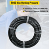 Manguera hidráulica VEVOR de 328 pies con 2 trenzas de alambre de acero de alta resistencia diámetro interior de 3/8 pulgadas 5000 PSI de -40 °F a 250 °F
