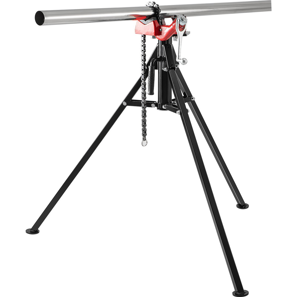 Tornillo de banco con cadena para tubos capacidad de 1/8" a 5" longitud de 36,4" patas de acero plegables portátiles