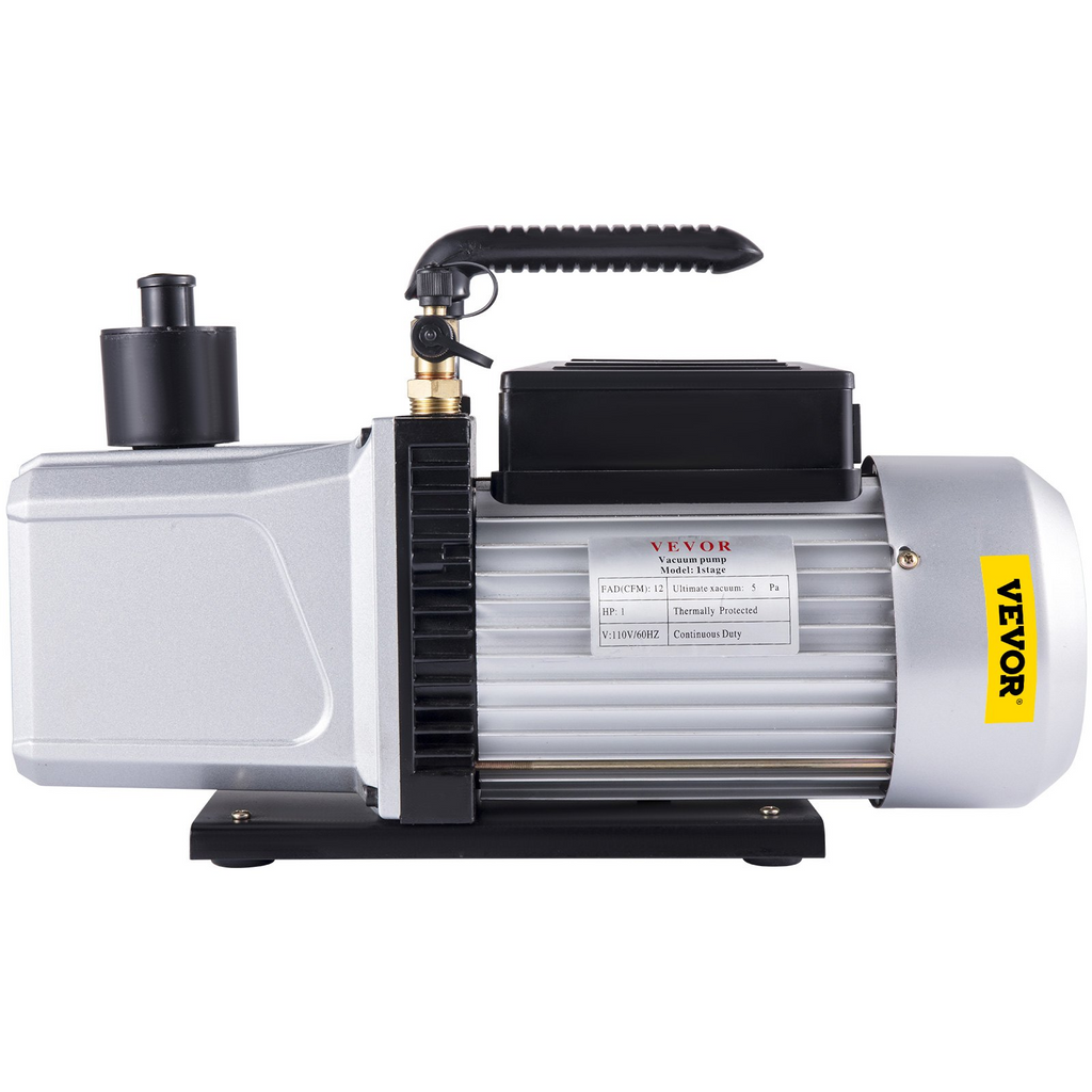 Bomba de vacío VEVOR 12CFM 1 HP Bomba de vacío de aire acondicionado de una etapa 110 V 5 PA Herramienta de aire HVAC de refrigerante JH2
