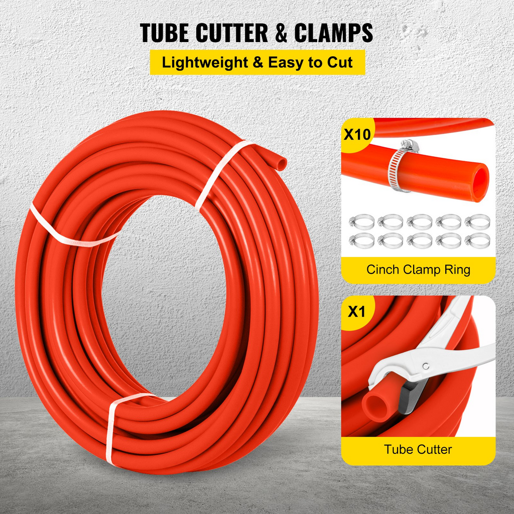 Tubo PEX VEVOR de 1000 pies Tubo PEX de 1/2"