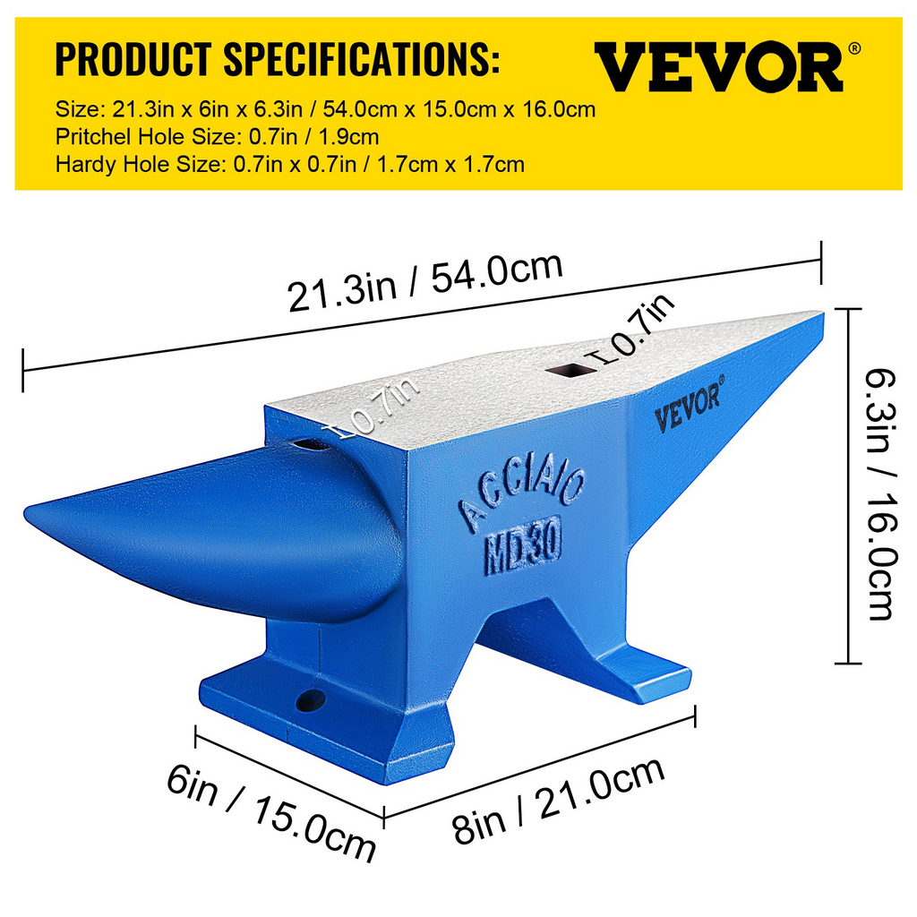 Yunque de acero de alta resistencia VEVOR Pro Horn 30 kg/66,1 lb