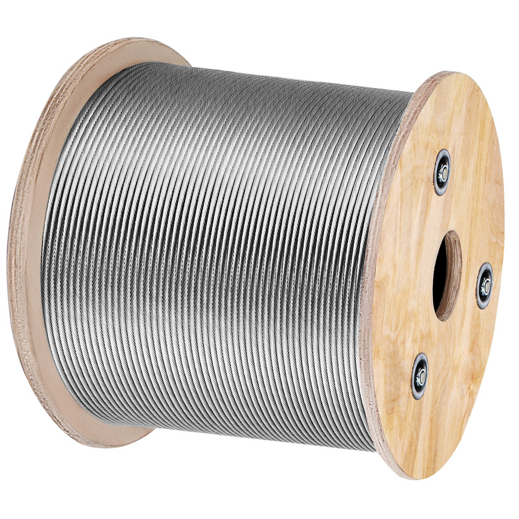Barandilla de cable de acero inoxidable VEVOR 1/8 de 500 pies cable de acero inoxidable 316 de grado marino