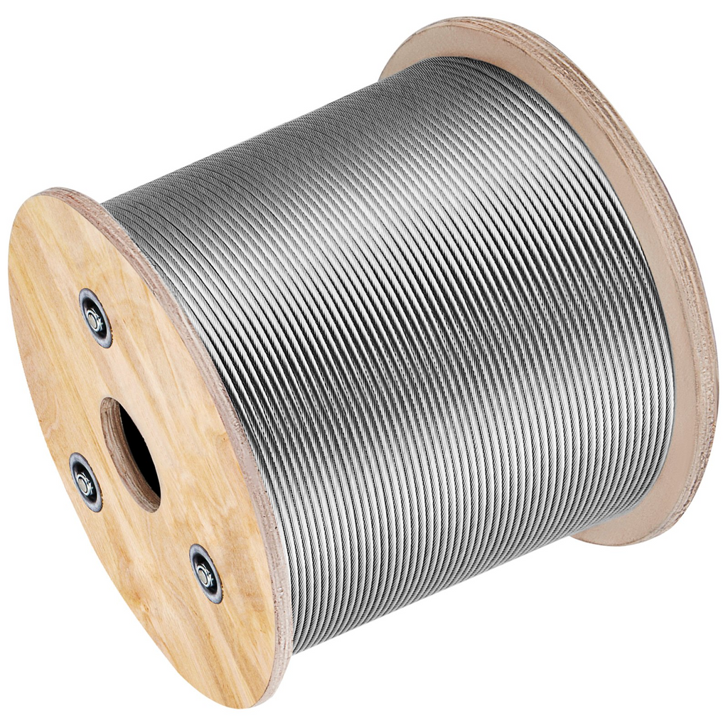 Barandilla de cable de acero inoxidable VEVOR 1/8 de 500 pies cable de acero inoxidable 316 de grado marino