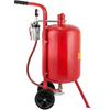 Máquina de chorro de arena VEVOR de 10 galones/40 l equipada con válvula de cierre de boquilla manómetro boquilla de cerámica ruedas de goma chorro de arena potente portátil