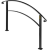 VEVOR 4-Step Handrail Fits 1 or 4 Steps Matte Black Stair Rail Wrought Iron Handrail with Installation Kit Hand Rails for Outdoor Steps