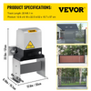Abridor de puerta corrediza VEVOR AC1400 3100LBS con 2 controles remotos