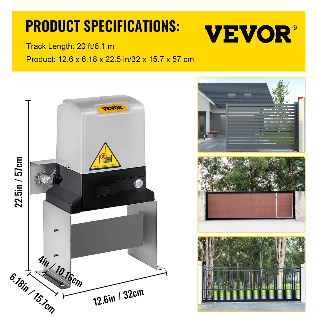 Abridor de puerta corrediza VEVOR AC1400 3100LBS con 2 controles remotos