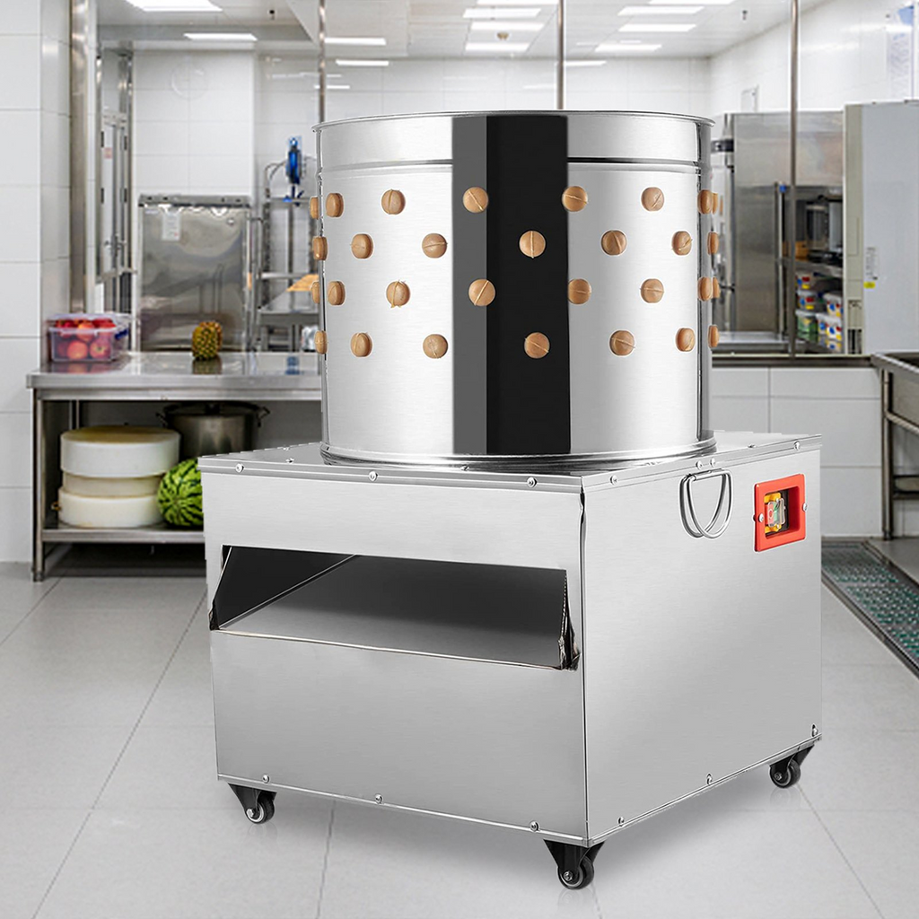 Desplumadora de pollos de acero inoxidable VEVOR de 20 pulgadas de diámetro 1500 W 275 R/min
