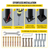 VEVOR Handrails for Outdoor Steps, Fit 1 or 5 Steps Outdoor Stair Railing, Black Wrought Iron Handrail, Flexible Front Porch Hand Rail, Transitional Handrails for Concrete Steps or Wooden Stairs