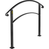 VEVOR Handrails for Outdoor Steps, Fit 1 or 5 Steps Outdoor Stair Railing, Black Wrought Iron Handrail, Flexible Front Porch Hand Rail, Transitional Handrails for Concrete Steps or Wooden Stairs