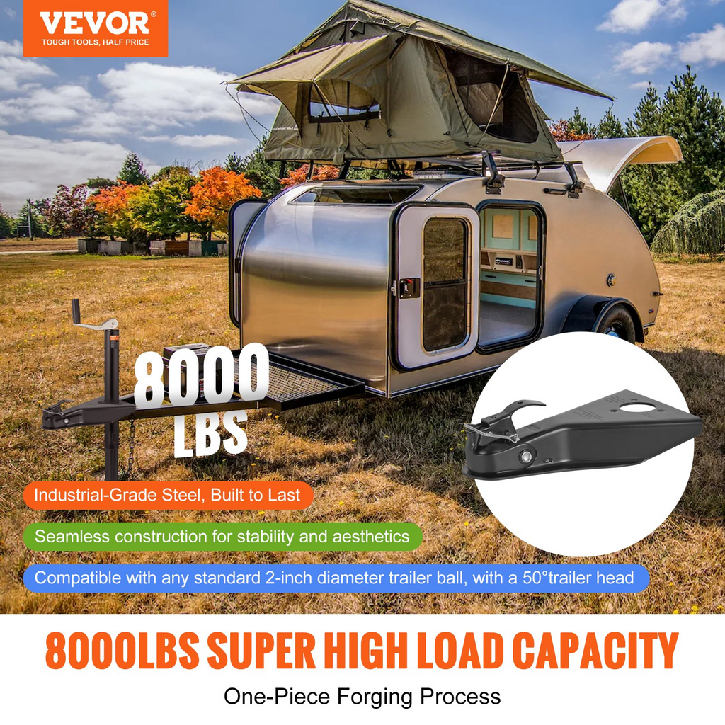 Acoplador de remolque con estructura en A VEVOR capacidad de remolque de 8000 lb