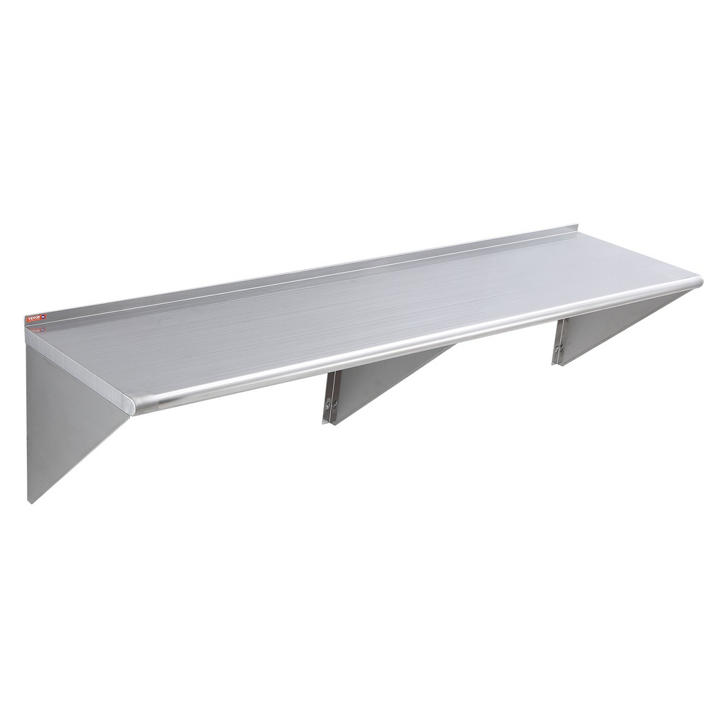 Estantería flotante de acero inoxidable VEVOR de 18" x 72" capacidad de carga de 500 lb