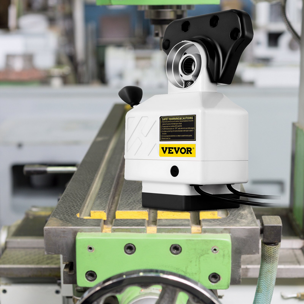 Alimentador de fresadora con eje X VEVOR par de 150 in-lb velocidad de rotación ajustable de 0 a 200 RPM de 120 V para fresadoras tipo rodilla Bridgeport con un diámetro de eje de 5/8"