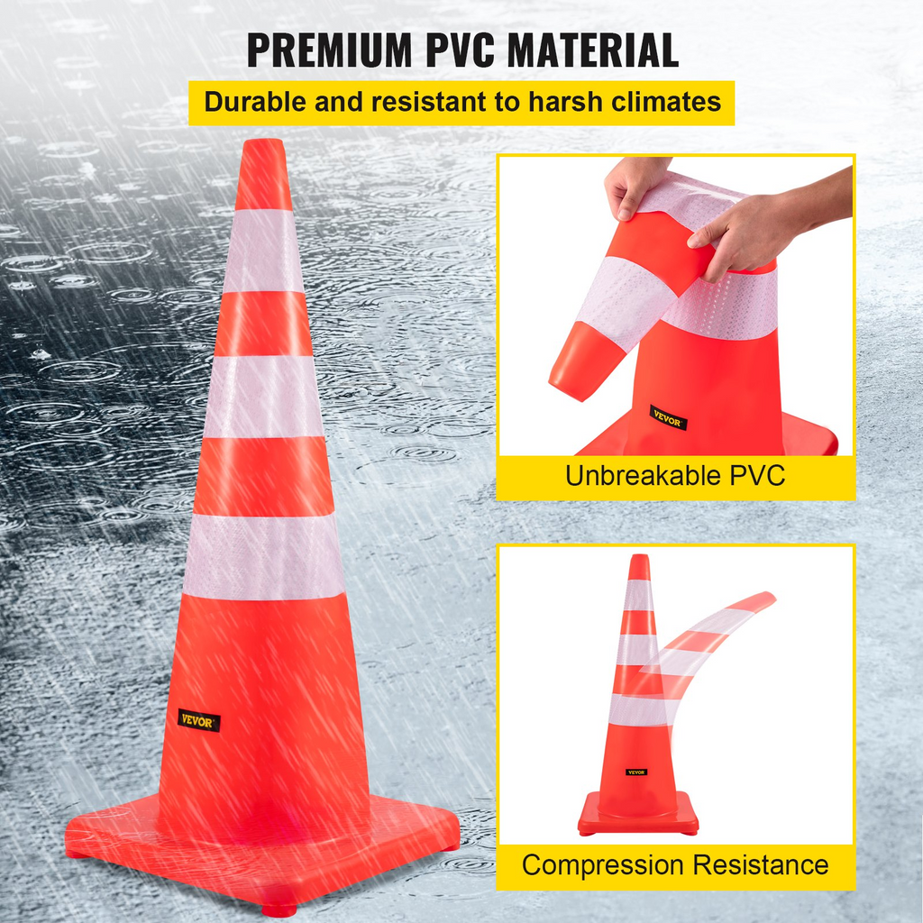 Conos de seguridad VEVOR conos de tráfico de 6 x 36"