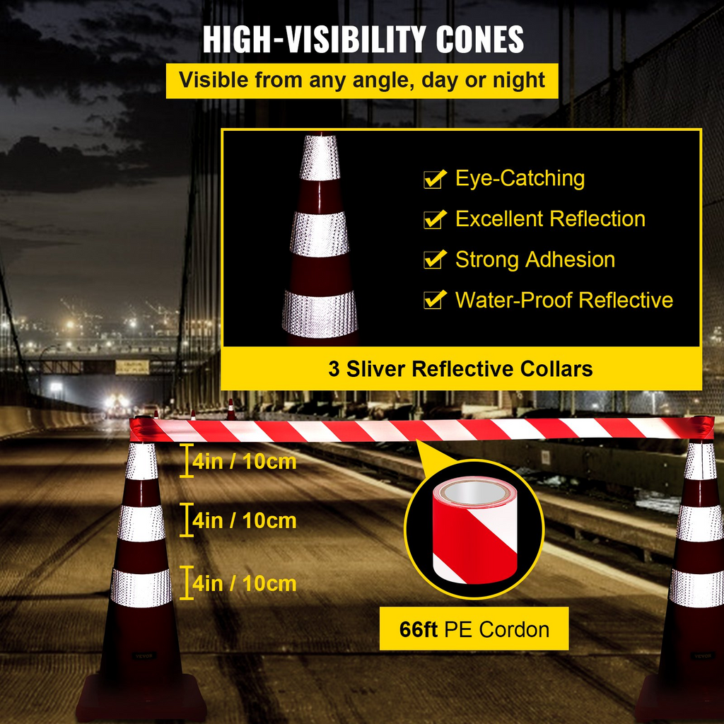 Conos de seguridad VEVOR conos de tráfico de 6 x 36"