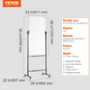 Pizarra blanca magnética rodante VEVOR, pizarra blanca móvil de doble cara de 24 x 48 pulgadas, tablero de borrado en seco de altura ajustable con ruedas.