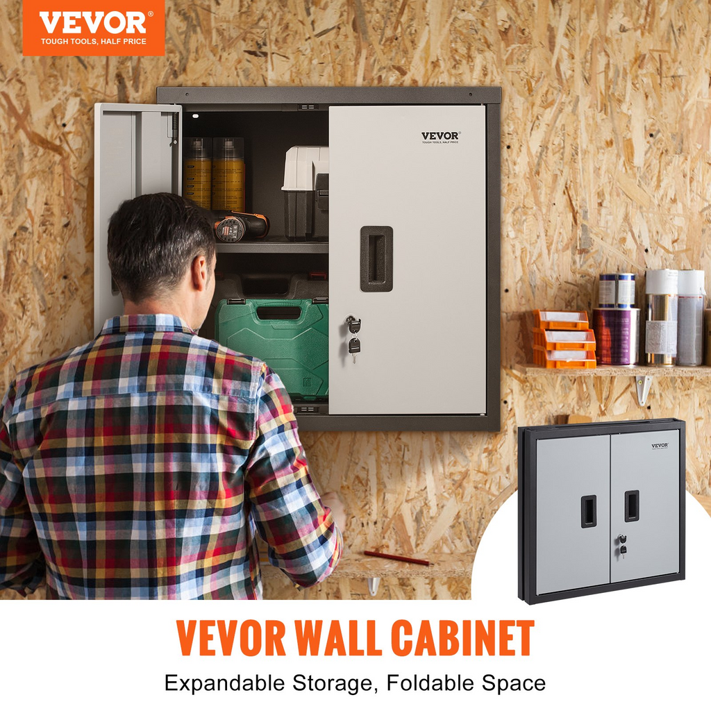 VEVOR Armario de pared plegable de 26" capacidad de carga de 240 libras