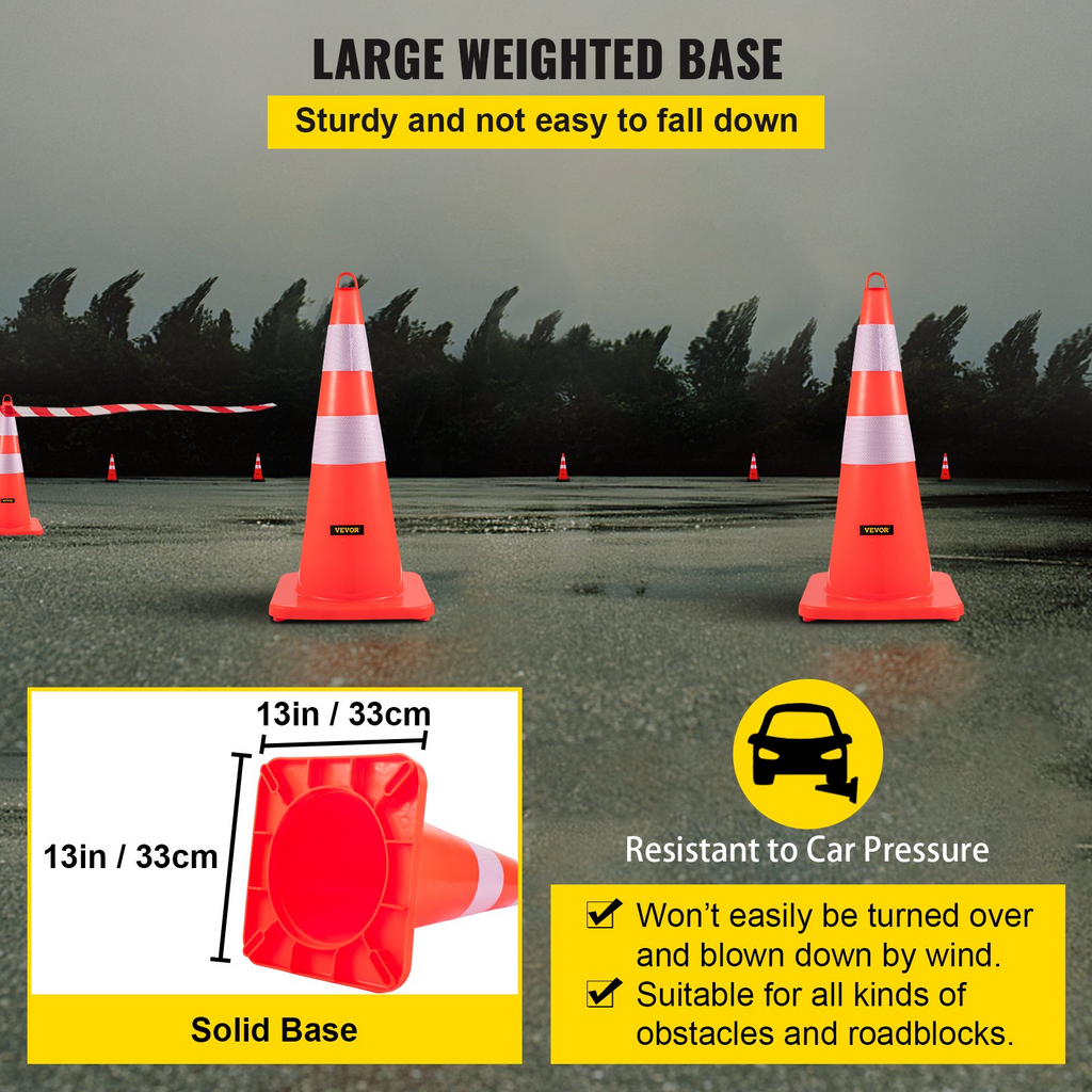 Conos de seguridad VEVOR de 6 x 28"