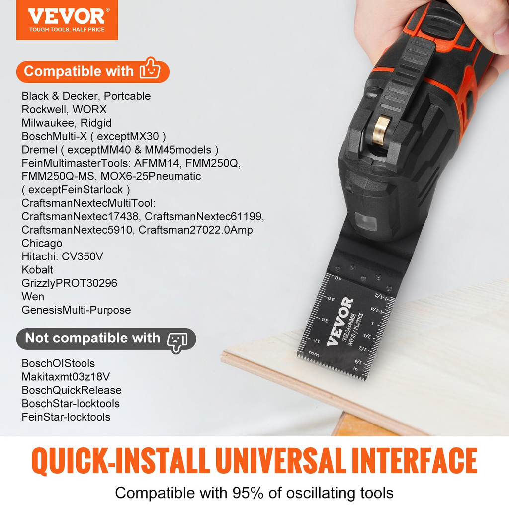 50 hojas de sierra oscilantes liberación rápida universales para madera plástico y aluminio compatibles con Dewalt Bosch Milwaukee Hitachi Chicago Craftsman