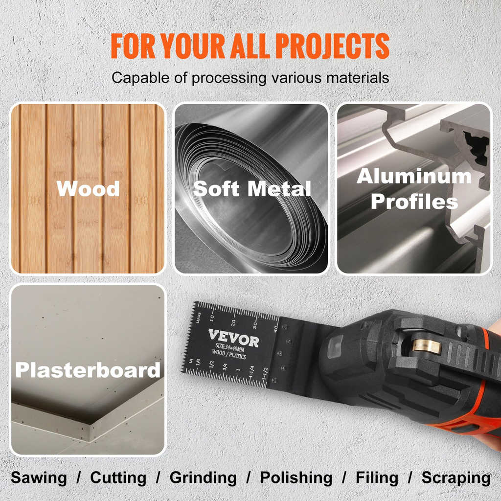 50 hojas de sierra oscilantes liberación rápida universales para madera plástico y aluminio compatibles con Dewalt Bosch Milwaukee Hitachi Chicago Craftsman