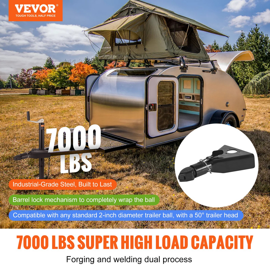 Acoplador de remolque con estructura en A VEVOR capacidad de remolque de 7000 lb