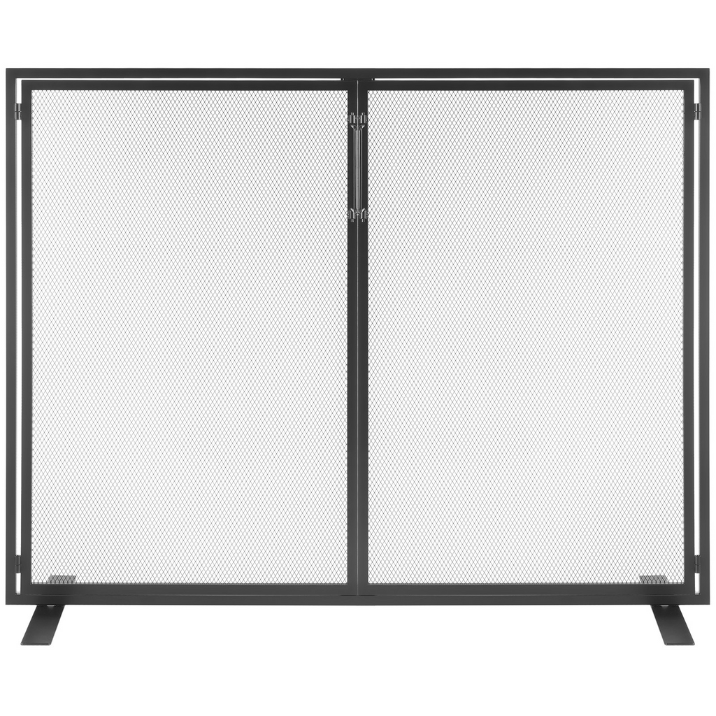 VEVOR Fireplace Screen 1 Panel with Door, Sturdy Iron Mesh Fireplace Screen, 38.98"(L) x30.7"(H) Spark Guard Cover, Simple Installation, Free Standing Fire Fence Grate for Living Room Home Decor Moder