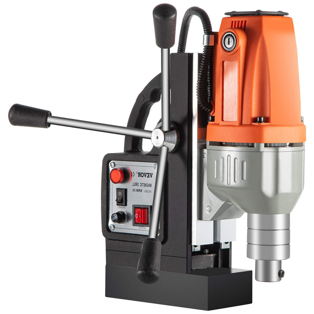 Taladro de columna magnético VEVOR de 980 W con diámetro de perforación de 1-1/3 pulgadas (35 mm) sistema de perforación magnético de 2700 libras de 680 RPM