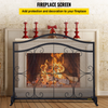 VEVOR Pantalla para chimenea 38 x 26,5 pulgadas resistente protector de chispas independiente de hierro con soporte malla metálica para manualidades